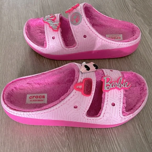 Limited Edition 2024 Mattel Barbie Crocs Cozy Sandal Pink Women’s Size 10 - Picture 4 of 6